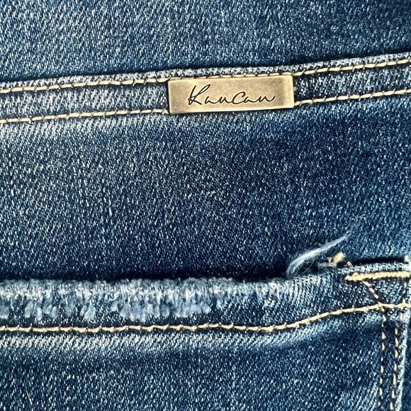 KanCan Junior Women’s Blue Jean Shorts High Rise Button Fly Stretch Size 13/30 - Picture 5 of 6